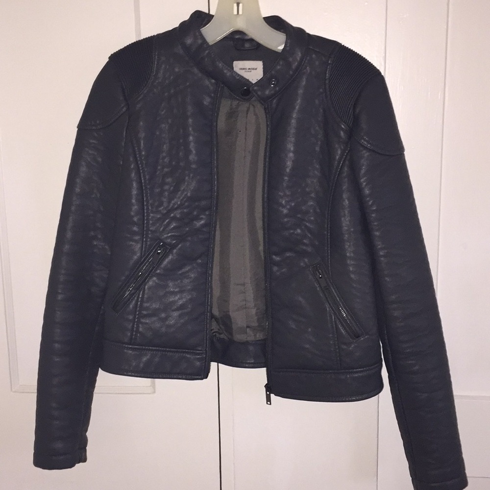 Slate grey leather jacket
